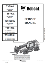 Bobcat T35100 VersaHANDLER® TTC, Telescopic Handler Service Manual (4852240) (SN 366611001-366699999)