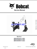 Bobcat Backhoe Attachment, Implement Service Manual (7398840) (SN B57K00101-B57K99999)