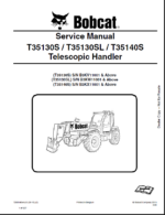 Bobcat T35140S VersaHANDLER® TTC, Telescopic Handler Service Manual (7268146) (SN B3KX11001-B3KX99999)