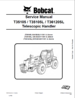 Bobcat T35105L VersaHANDLER® TTC, Telescopic Handler Service Manual (7257231) (SN B3GV11001-B3GV99999)