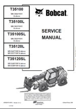 Bobcat T35120 VersaHANDLER® TTC, Telescopic Handler Service Manual (4852240) (SN 362611001-362699999)