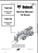 Bobcat T40140 VersaHANDLER® TTC, Telescopic Handler Service Manual (4852040) (SN 360312001-360399999)