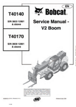 Bobcat T40170 VersaHANDLER® TTC, Telescopic Handler Service Manual (4852040) (SN 360912001-360999999)