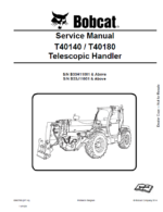 Bobcat T40180 VersaHANDLER® TTC, Telescopic Handler Service Manual (6990783) (SN B33J11001-B33J99999)
