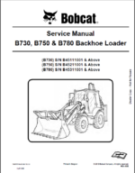 Bobcat B780 Backhoe Loader Service Manual (7286757) (SN B45311001-B45399999)