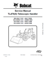 Bobcat TL470 VersaHANDLER® TTC, Telescopic Handler Service Manual (6990103) (SN ANMG11001-ANMG13999)