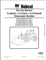 Bobcat TL470HF VersaHANDLER® TTC, Telescopic Handler Service Manual (6990790) (SN B35F11001-B35F99999)