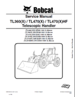 Bobcat TL470HF VersaHANDLER® TTC, Telescopic Handler Service Manual (6990790) (SN B35G11001-B35G99999)