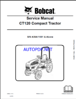 Bobcat CT120 Compact Tractor Service Manual (6986523) (SN A59A11001-A59A99999)