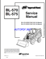 Bobcat BL570 Backhoe Loader Service Manual (6902022) (SN 570611001-570699999)