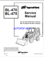 Bobcat BL470 Backhoe Loader Service Manual (6902018) (SN 570511001-570599999)