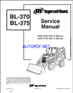 Bobcat BL375 Backhoe Loader Service Manual (6901973) (SN 571811001-571899999)