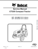 Bobcat CT335 Compact Tractor Service Manual (6987078) (SN AK9G11001-AK9G99999)
