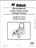 Bobcat CT230 Compact Tractor Service Manual (6987029) (SN ABFP11001-ABFP99999)