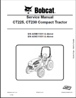 Bobcat CT230 Compact Tractor Service Manual (6986526) (SN A59C11001-A59C99999)