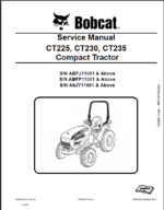 Bobcat CT225 Compact Tractor Service Manual (6987029) (SN ABFJ11001-ABFJ99999)