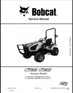 Bobcat CT1021 Compact Tractor Service Manual (7408015) (SN B54811001-B54899999)