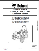 Bobcat CT450 Compact Tractor Service Manual (6987079) (SN AKBP11001-AKBP99999)