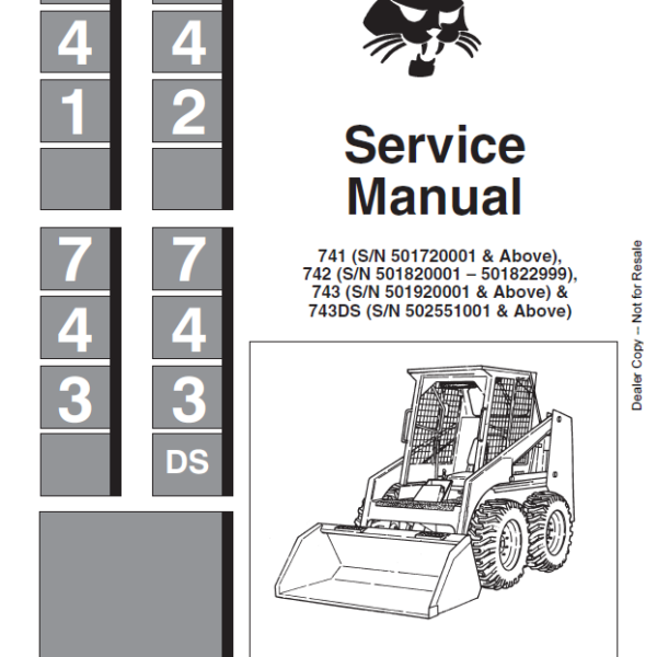 Bobcat 743 Loader Service Manual (6566109) (SN 502511001-502599999)