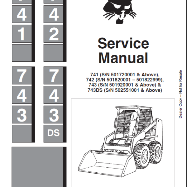 Bobcat 743 Loader Service Manual (6566109) (SN 501911001-501999999)