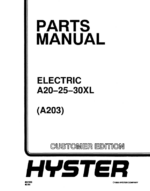 Hyster A20, A25, A30XL (A203) Parts ManualHyster A20, A25, A30XL (A203) Parts Manual