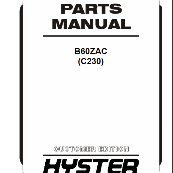 Hyster B60ZAC (C230) Forklift Parts Manual
