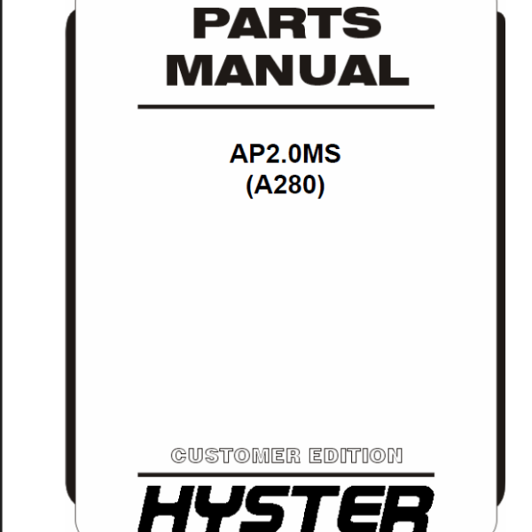 Hyster AP2.0MS (A280) Forklift Parts Manual