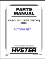Hyster C1.0-C1.3-C1.3 LWB [V30ZMU] (B463) Forklift Parts Manual
