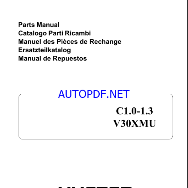 Hyster C1.0, C1.3 V30XMU Forklift PartHyster C1.0, C1.3 V30XMU Forklift Parts Manuals Manual