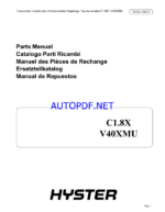 Hyster C1.8X, V40XMU Forklift Parts Manual