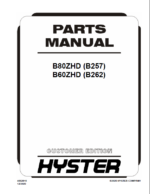 Hyster B80ZHD (B257) B60ZHD (B262) Forklift Parts Manual