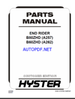 Hyster B80ZHD (A257) B60ZHD (A262) End Rider Parts Manual