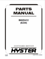 Hyster B60ZAC2 (E230) Forklift Parts Manual