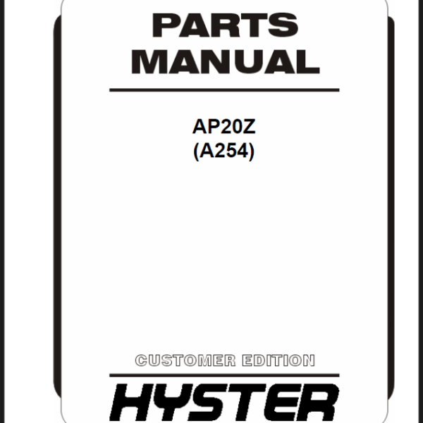 Hyster AP20Z (A254) Forklift Parts Manual