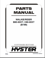 Hyster B60-80XT; C60-80XT (B199) Walkie Rider Parts Manual