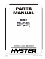 Hyster B60Z (A230) B80Z (A233) Rider Parts Manual