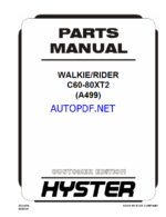 Hyster C60-80XT2 (A499) Walkie Rider Parts Manual