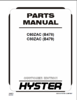 Hyster C60ZAC (B478) C80ZAC (B479) Forklift Parts Manual