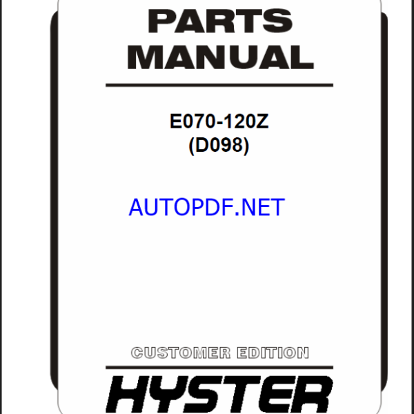 Hyster E070-120Z (D098) Forklift Parts Manual
