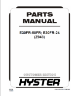 Hyster E30FR, E5050FR; E30FR-24 (Z943) Forklift Parts Manual