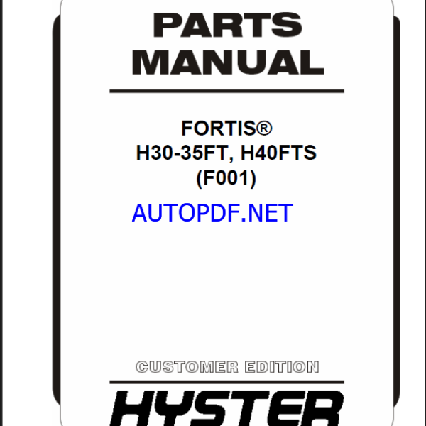 Hyster H30, H35FT, H40FTS (F001) Forklift Parts Manual