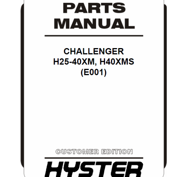 Hyster H25-40XM, H40XMS (E001) Challenger Forklift Parts Manual