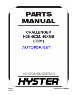 Hyster H25-40XM, H25-40XMS (D001) Forklift Parts Manual