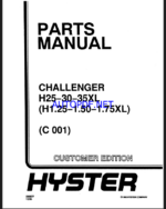 Hyster H25, H30, H35XL (H1.25, H.150. H1.75XL) (C001) Forklift Parts Manual