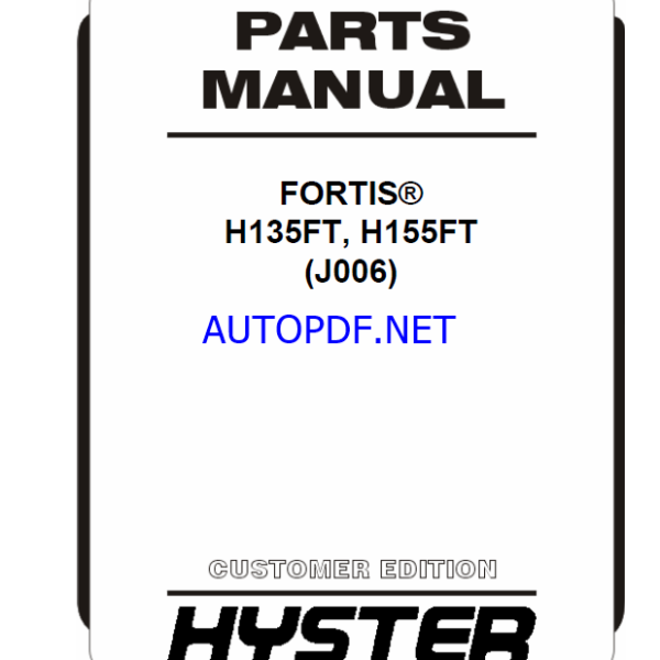 Hyster H135FT, H155FT (J006) Forklift Parts Manual