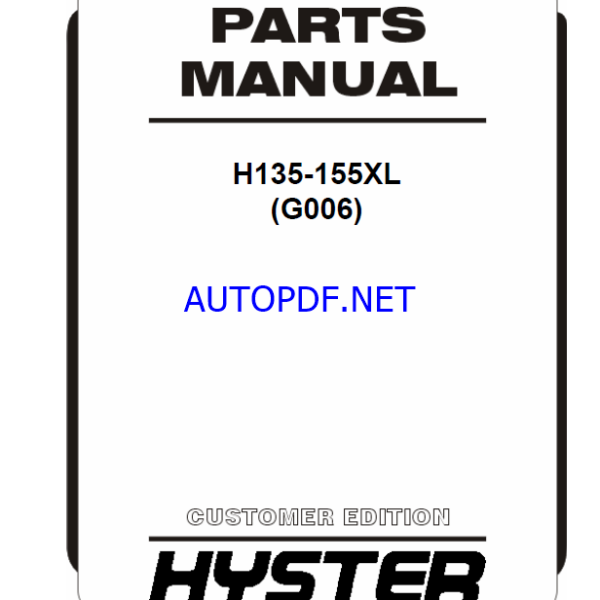 Hyster H135-155XL (G006) Forklift Parts Manual