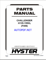 Hyster H135, H155XL (F006) Challenger Forklift Parts Manual