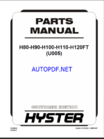 Hyster H80, H90, H100, H110, H120FT(U005) Forklift Parts Manual