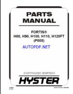 Hyster H80, H90, H100, H110, H120FT (P005) Forklift Parts Manual
