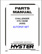 Hyster H70-120XM (K005) Challenger Forklift Parts Manual